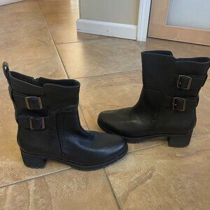 Munro Moto Milled Calf Leather Comfort Boots- Black